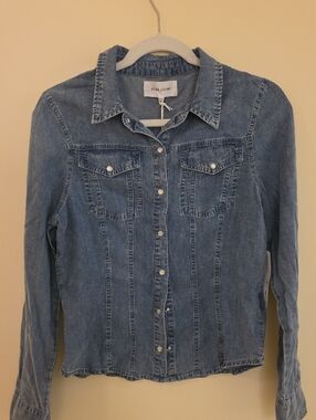 Dear John Light Wash Denim Shirt Jacket - Blue